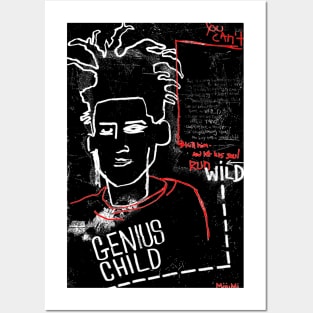 Genius Child Doodle White Posters and Art